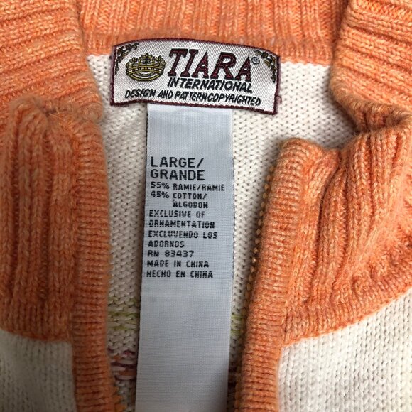 Tiara International Cardigan Womens Size Large Full Zip Sweater Vintage 80s - Picture 5 of 6